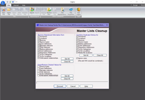 Master List Cleanup Option