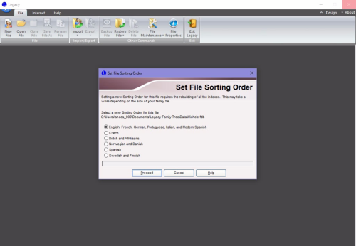 Set file sorting order option
