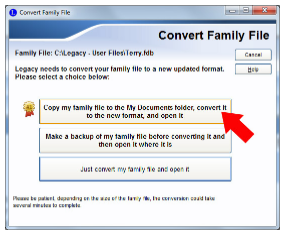 Copy my family file