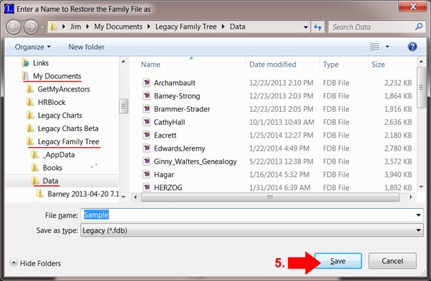 restore legacy family tree files