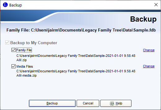 backup legacy files