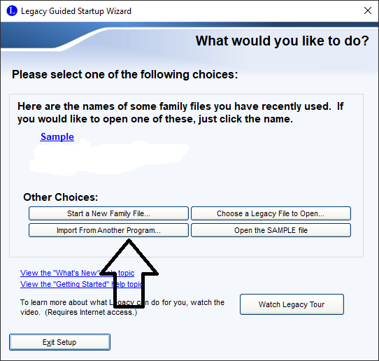 import a PAF file into legacy