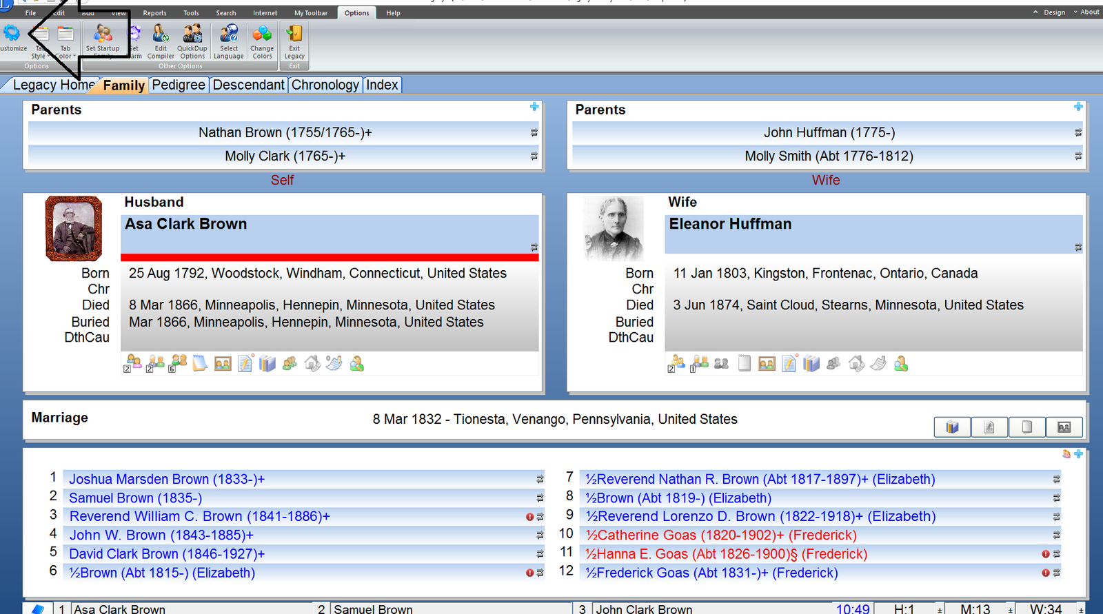 turn on FamilySearch options in Legacy