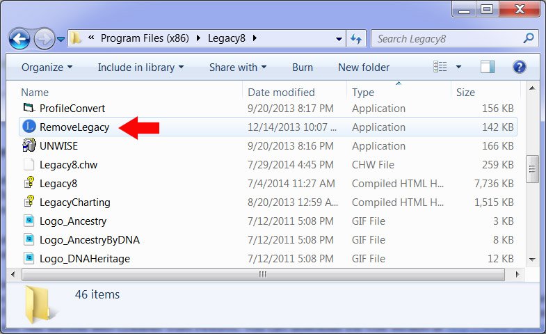  completely uninstall Legacy Family Tree 