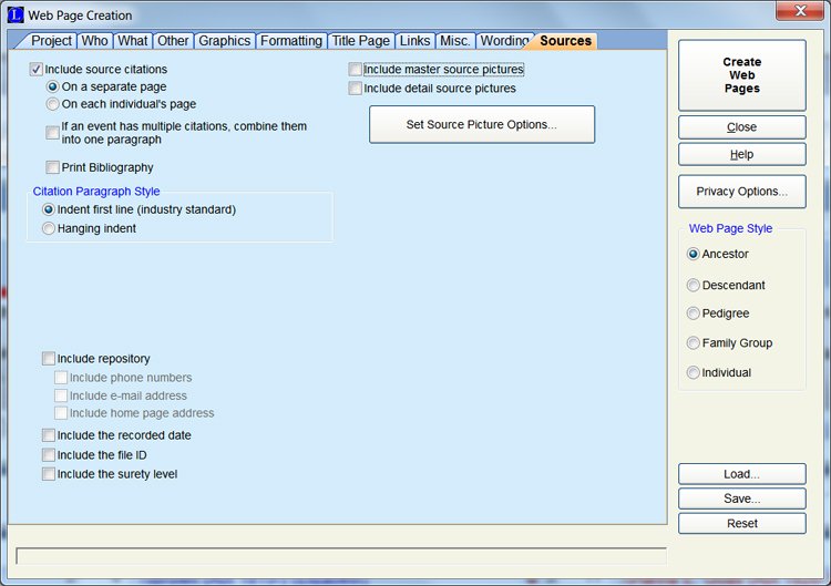 publish genealogy web pages 